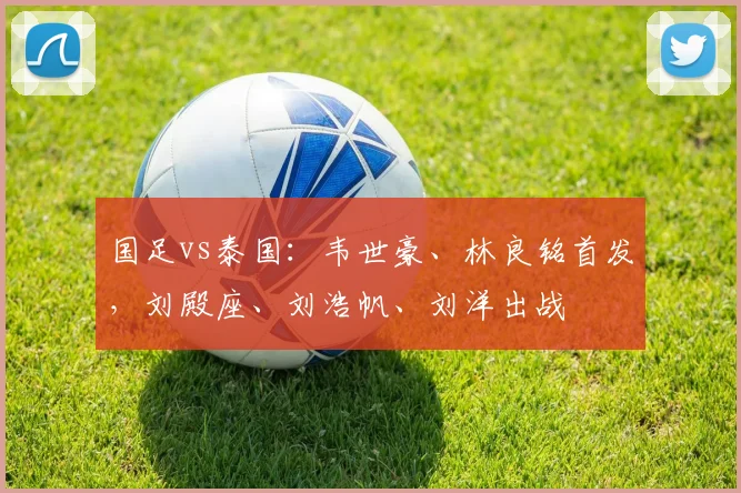 国足vs泰国:韦世豪、林良铭首发,刘殿座、刘浩帆、刘洋出战